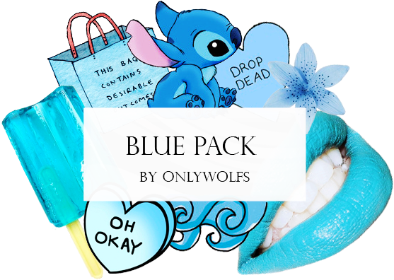 Blue Aesthetic Collage Pack PNG