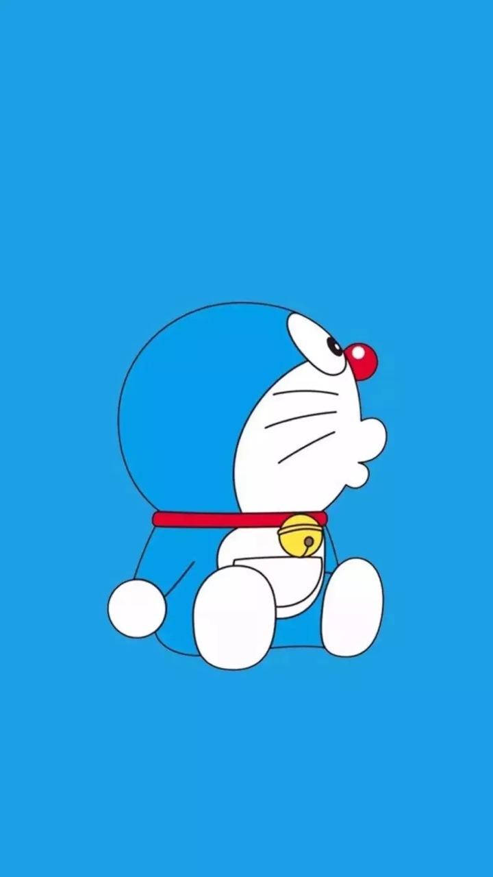 Blue Aesthetic Doraemon iPhone Digital Art Wallpaper