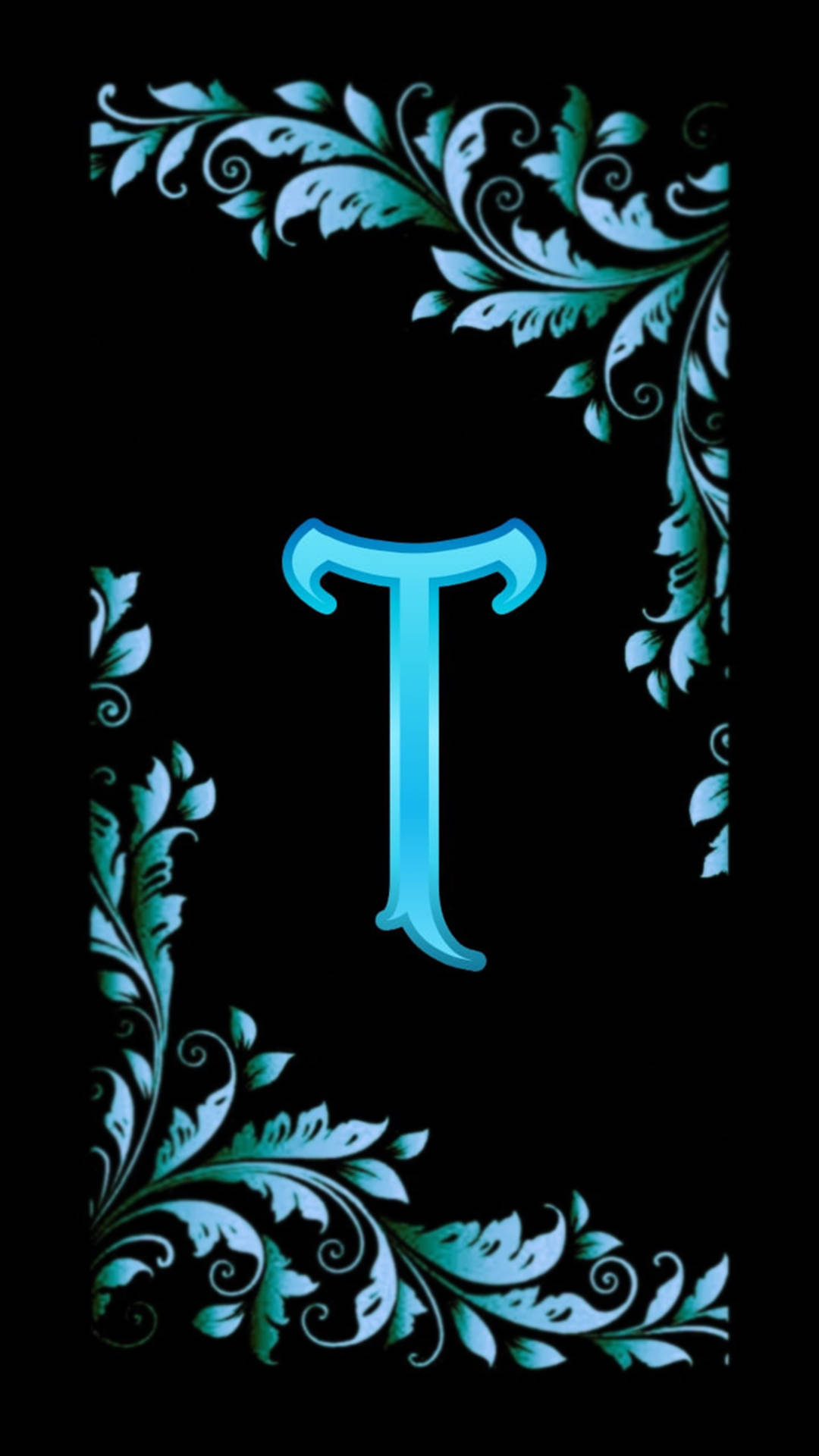 Blue Aesthetic Letter T Design Wallpaper