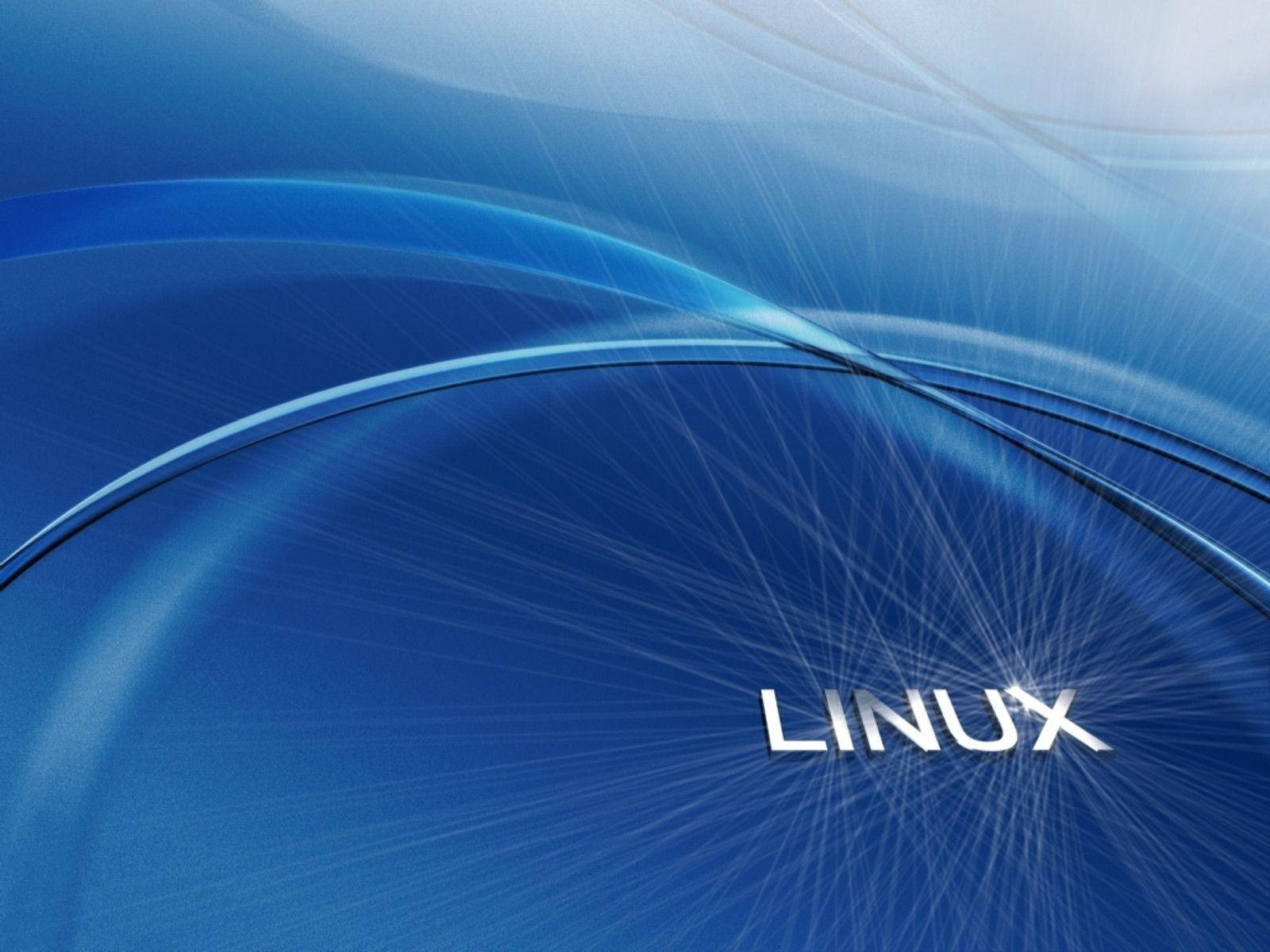 Blue Aesthetic Linux Desktop Text Logo Wallpaper
