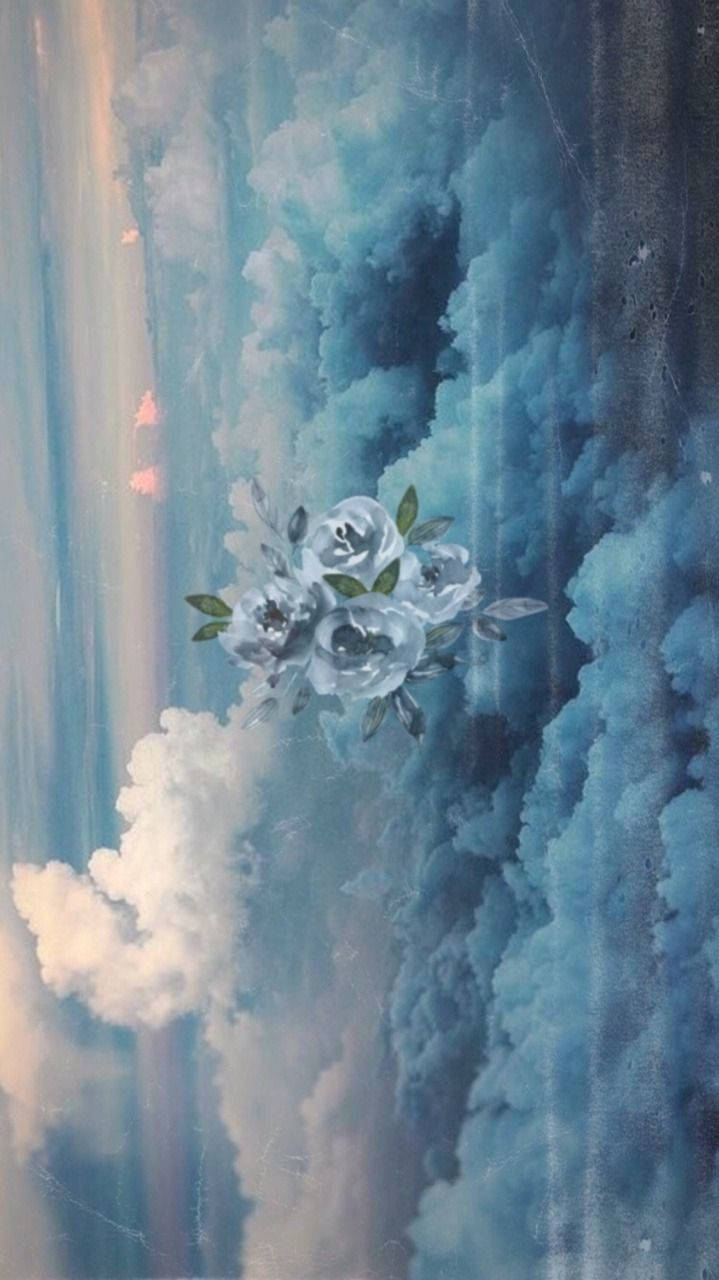 Blue Aesthetic Rose Clouds