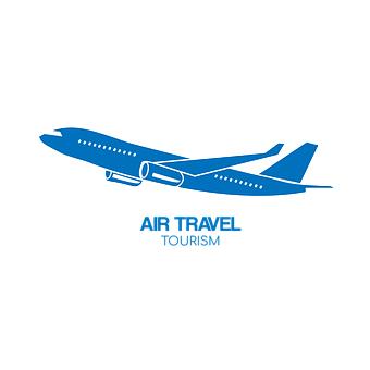 Blue Airplane Air Travel Tourism Graphic PNG