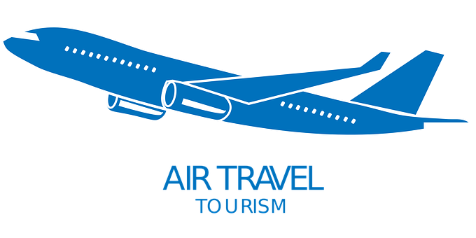 Blue Airplane Air Travel Tourism Graphic PNG
