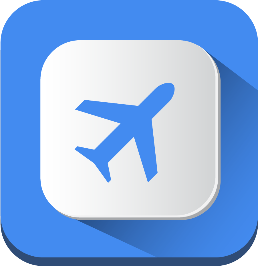 Blue Airplane App Icon PNG