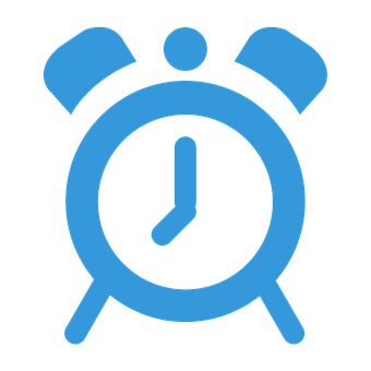 Blue Alarm Clock Icon PNG