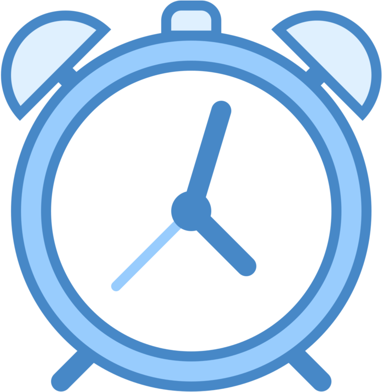 Blue Alarm Clock Vector PNG