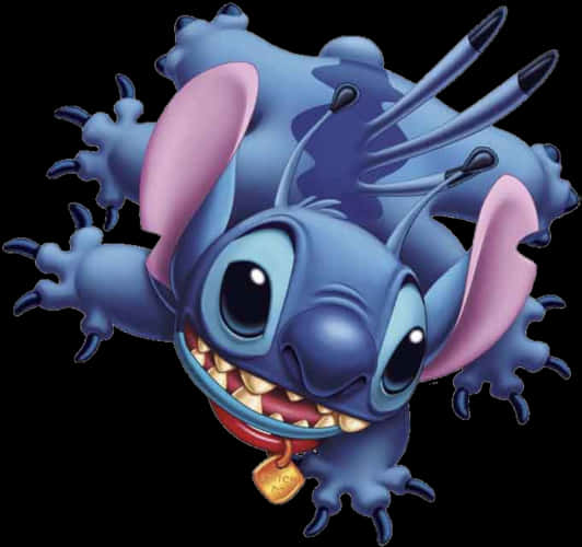 Blue Alien Cartoon Character Stitch PNG