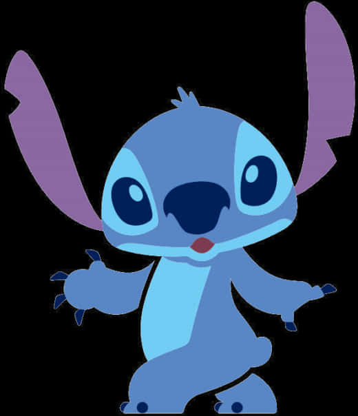 Blue Alien Cartoon Character Stitch PNG