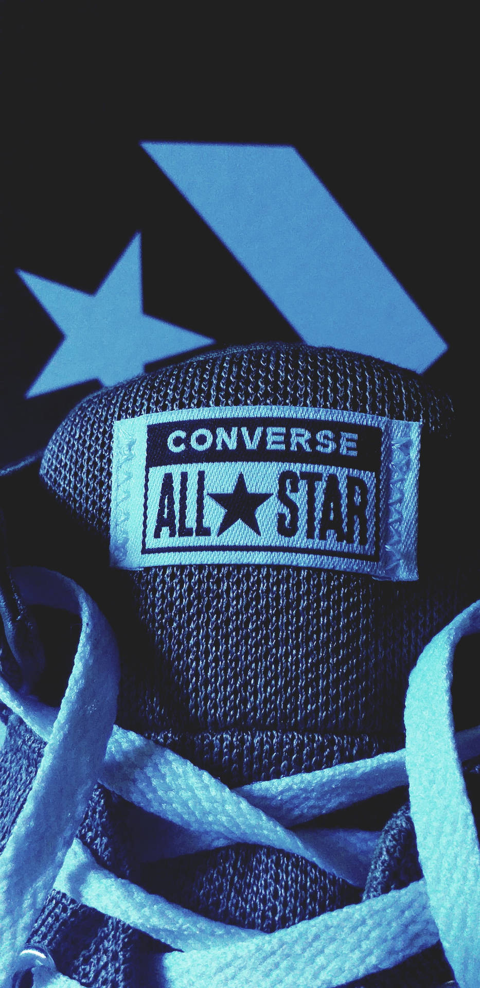 Logotipoazul Converse All-star. Papel de Parede