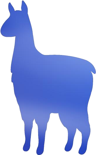 Blue Alpaca Silhouette.png PNG