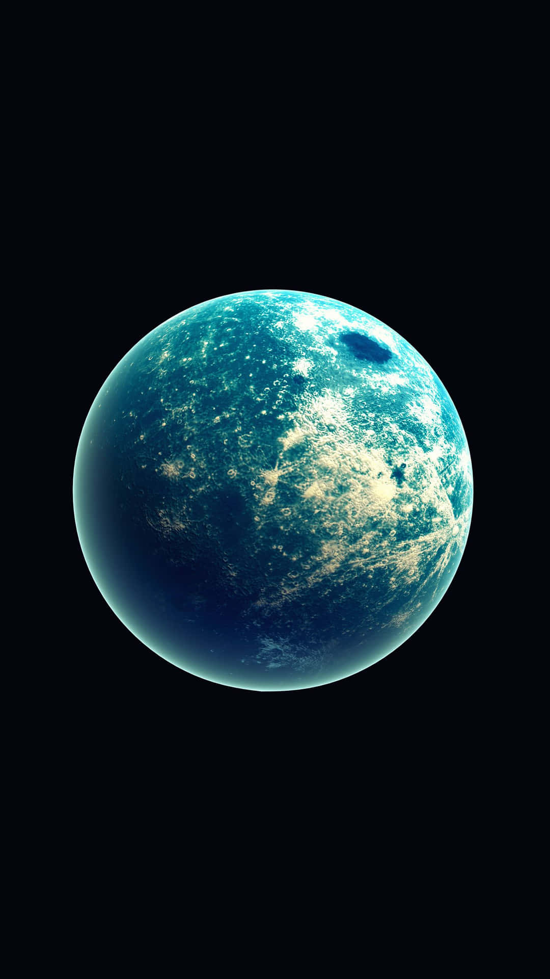 Blaueramoled-planet Auf Schwarzem Hintergrund. Wallpaper