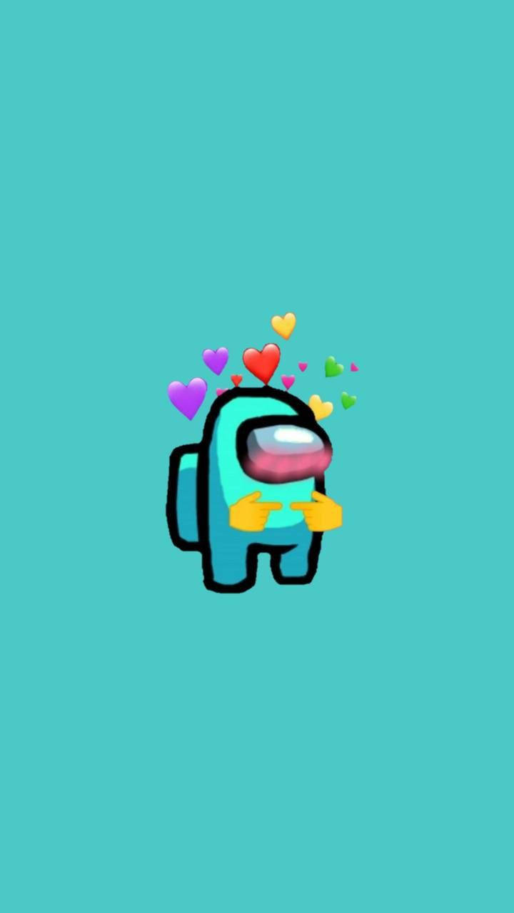 A Cartoon Character With Hearts On His Head Wallpaper