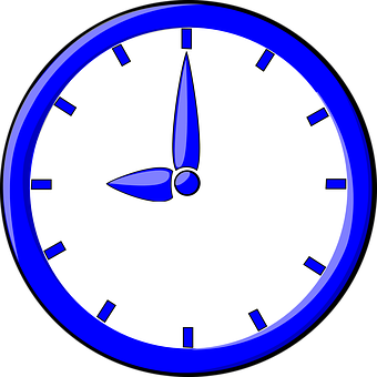 Blue Analog Clock PNG