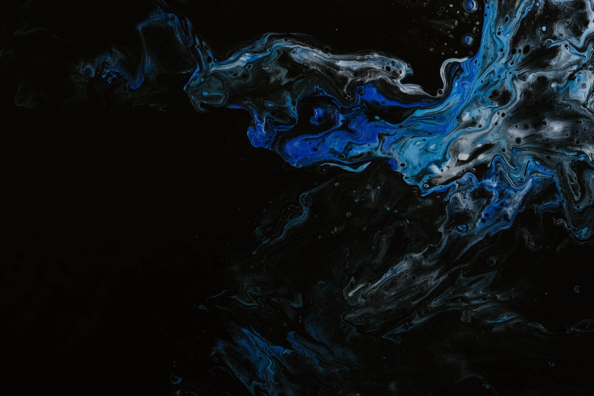 Blue And Black Abstract Paint Wallpaper