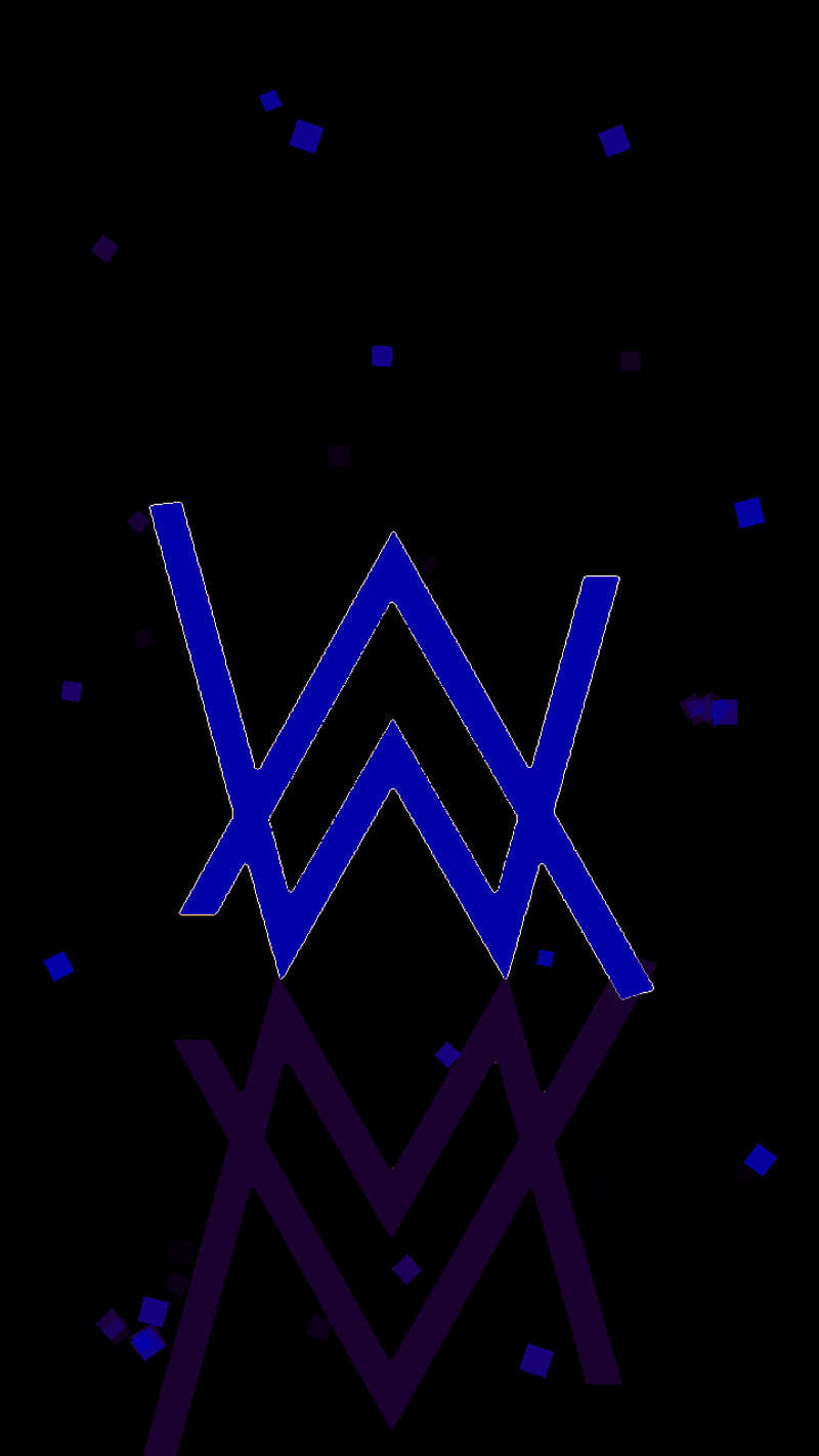 Blue And Black Alan Walker Logo Wallpaper