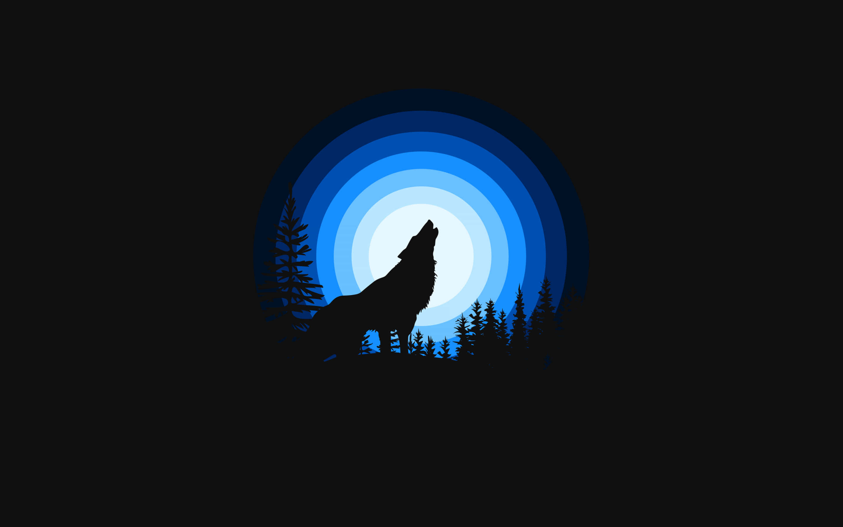 Silhouette Wolf Howling Blue And Black Background Vector Art Background