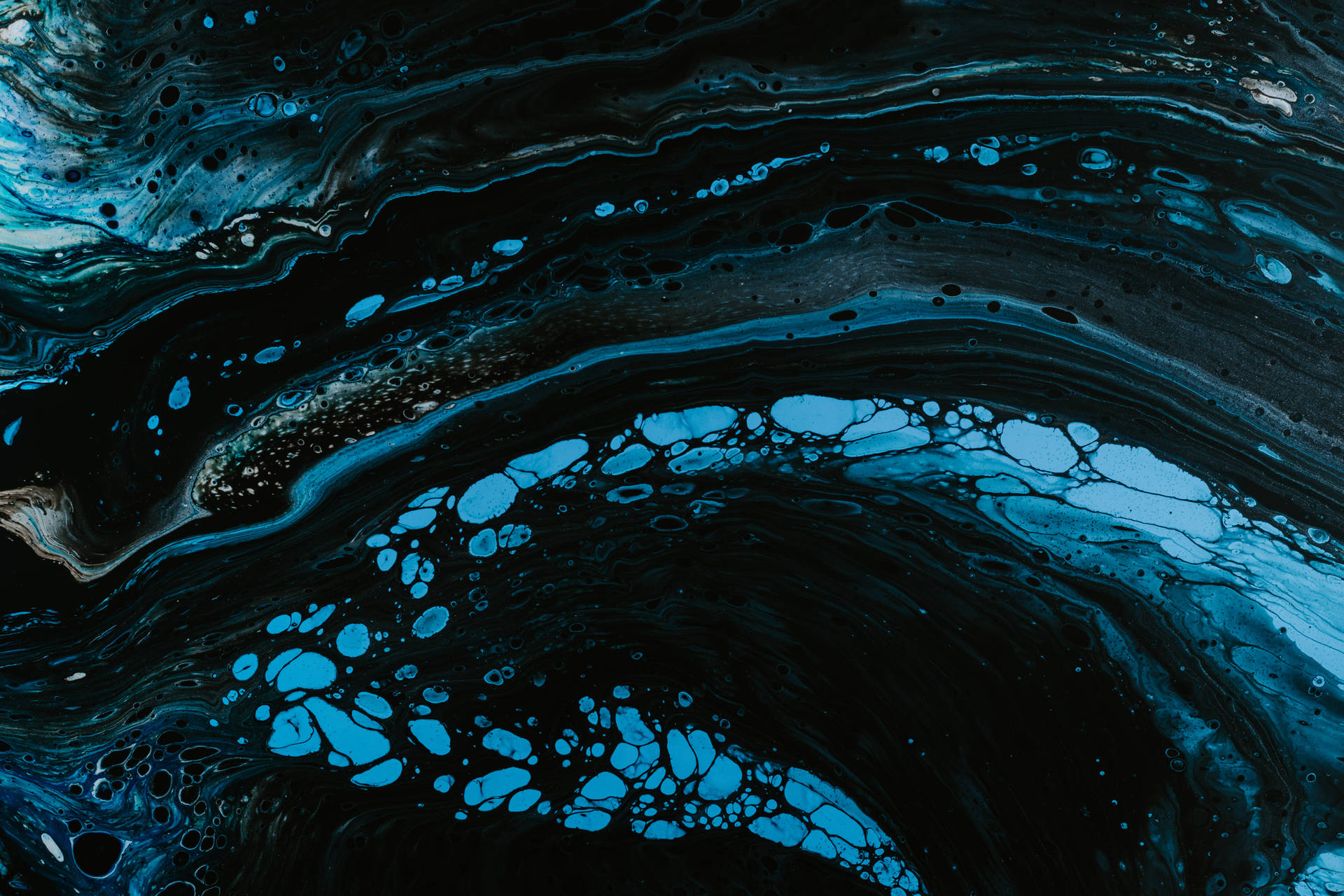 Blue And Black Dark Abstract Art Wallpaper