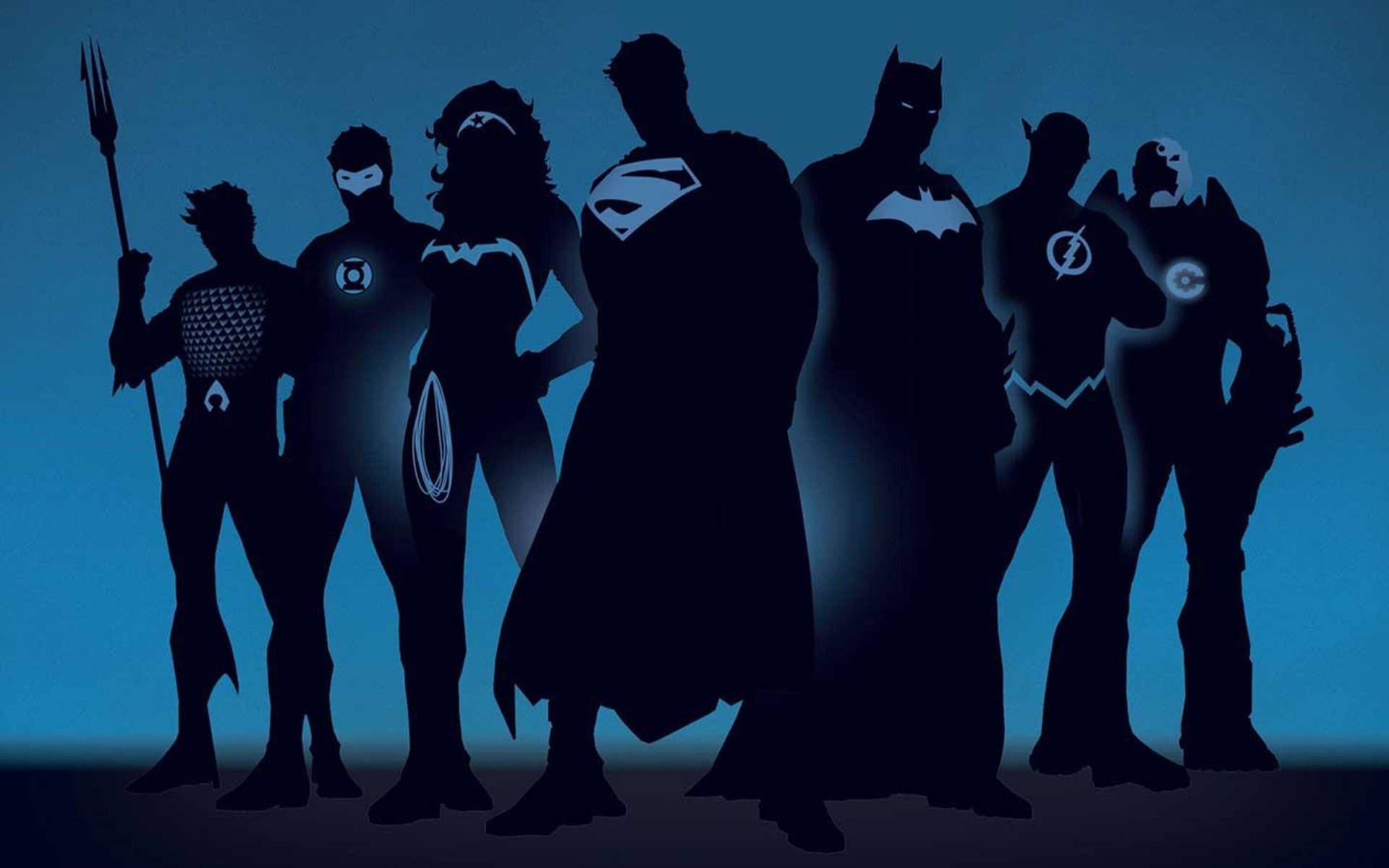 Blue And Black DC Superheroes Wallpaper