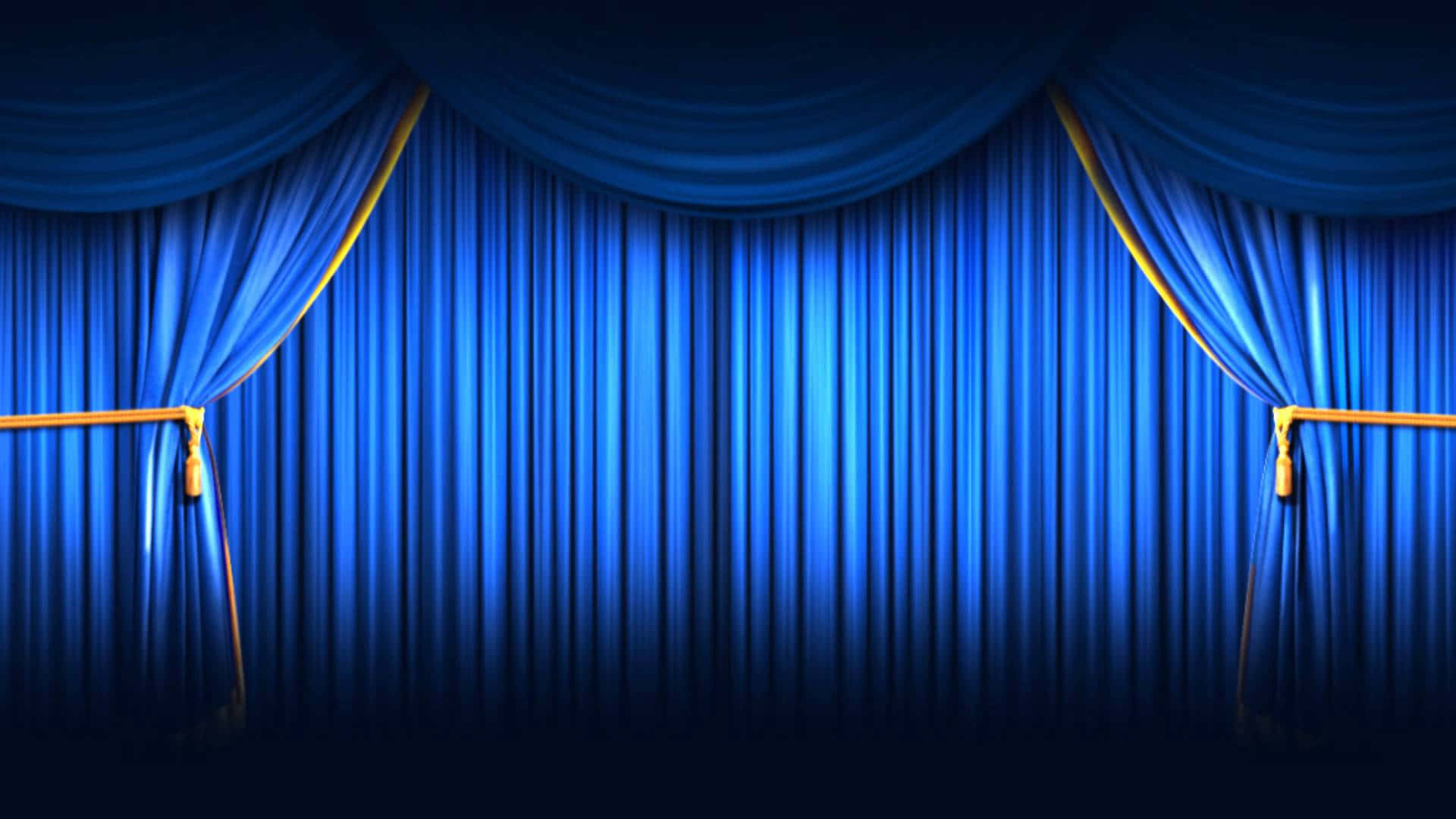 Blue And Gold Curtain Theatre Stage Picture