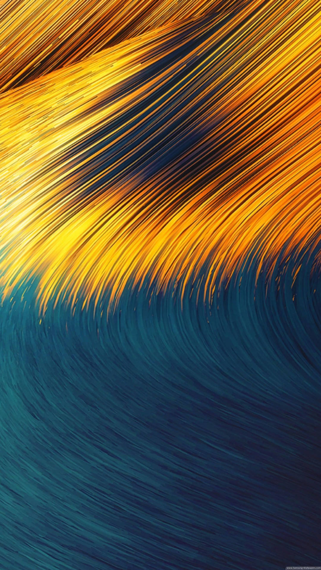 Blue And Gold Fine Strands Wallpaper