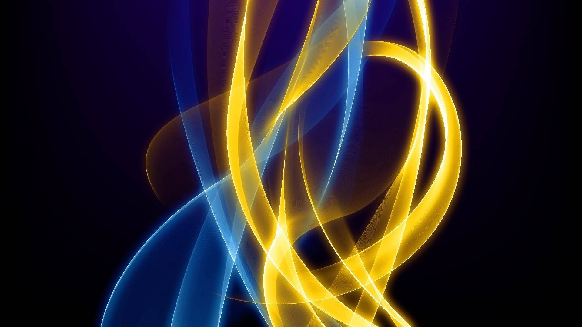 Blue And Gold Lights Wallpaper