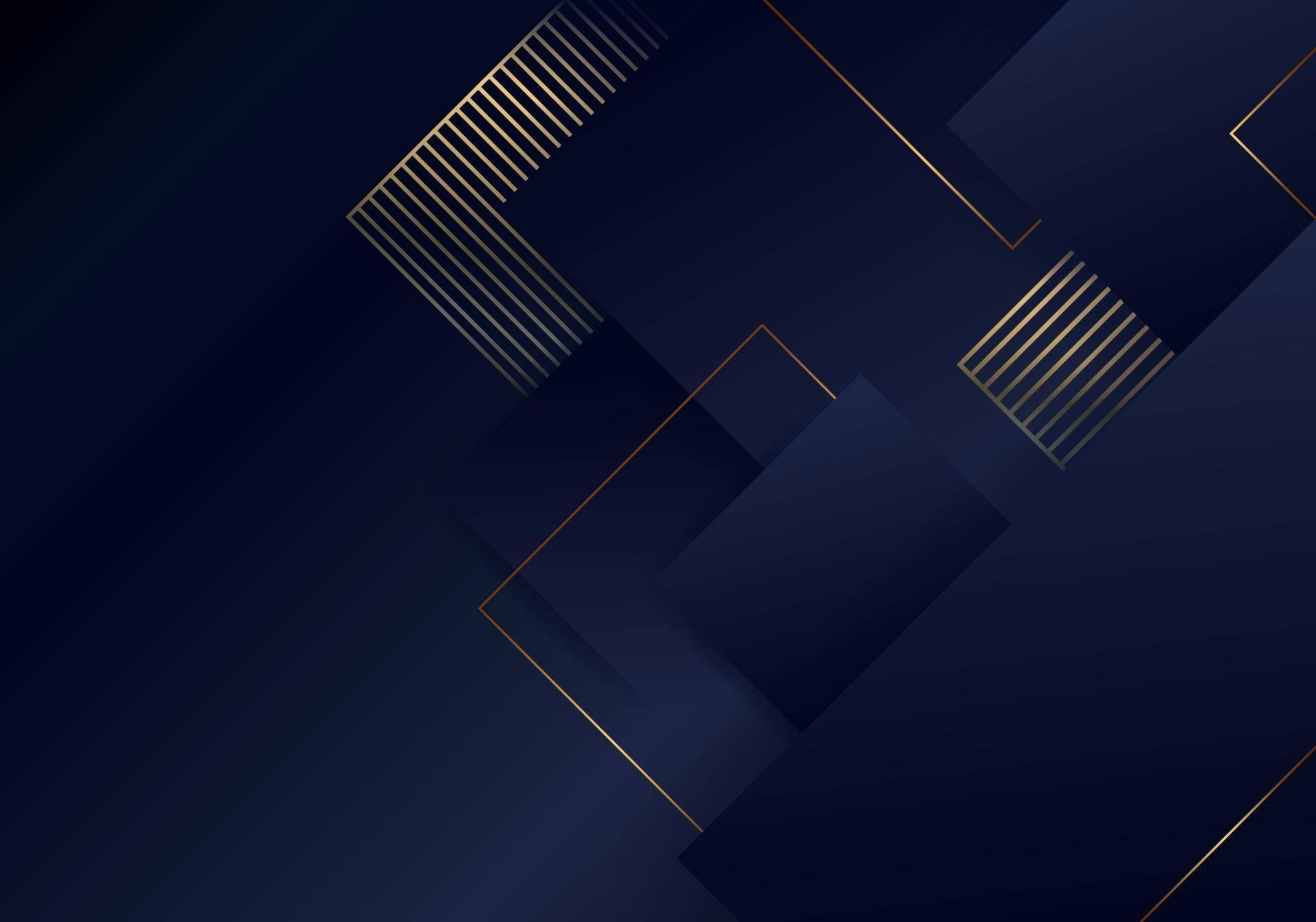 Abstract Arrangement of Blue and Gold Lines Wallpaper