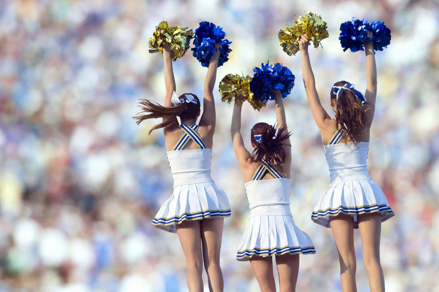 Blue And Gold Pompoms Cheerleading Wallpaper