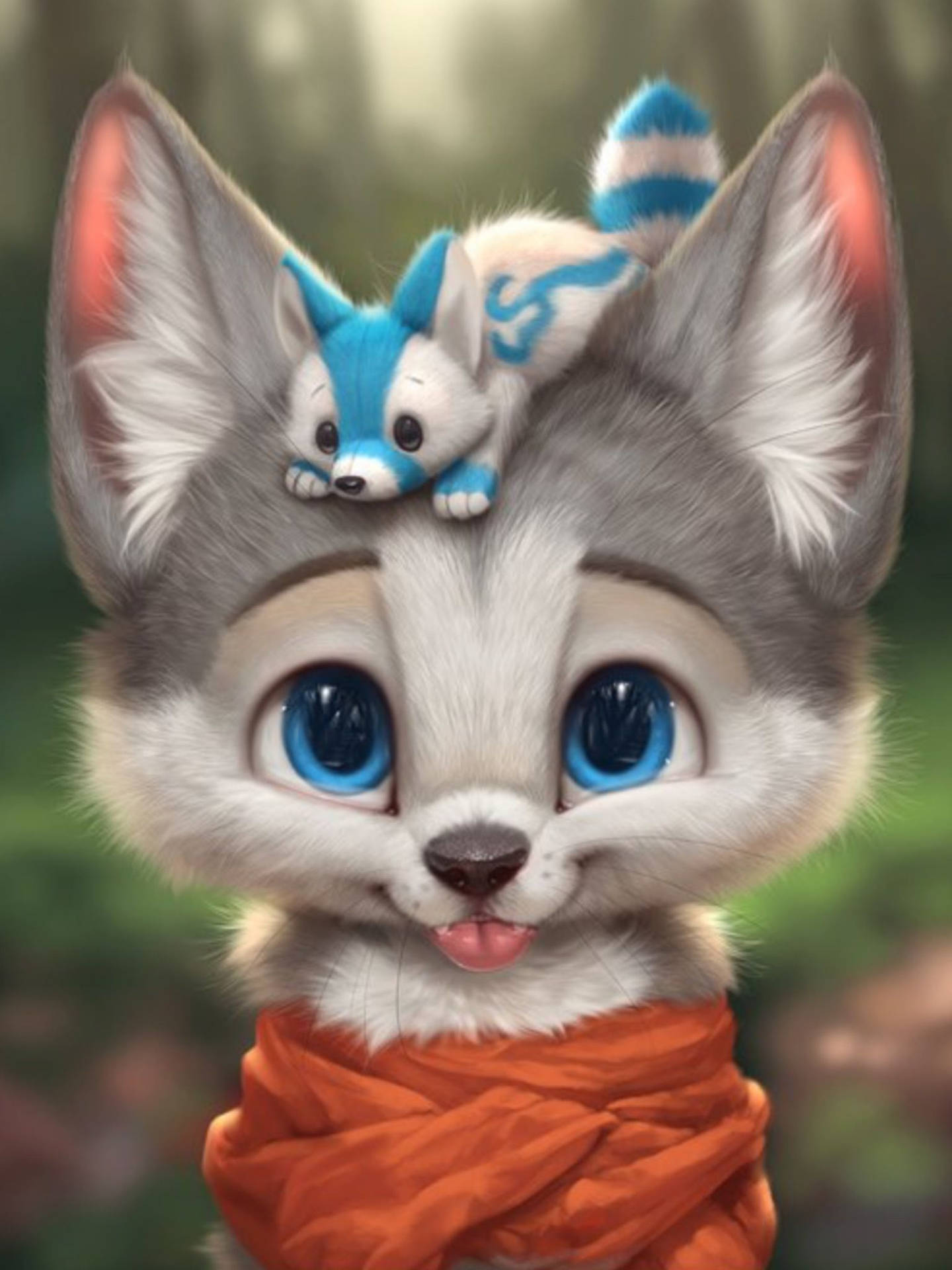 Blue And Gray Baby Fox