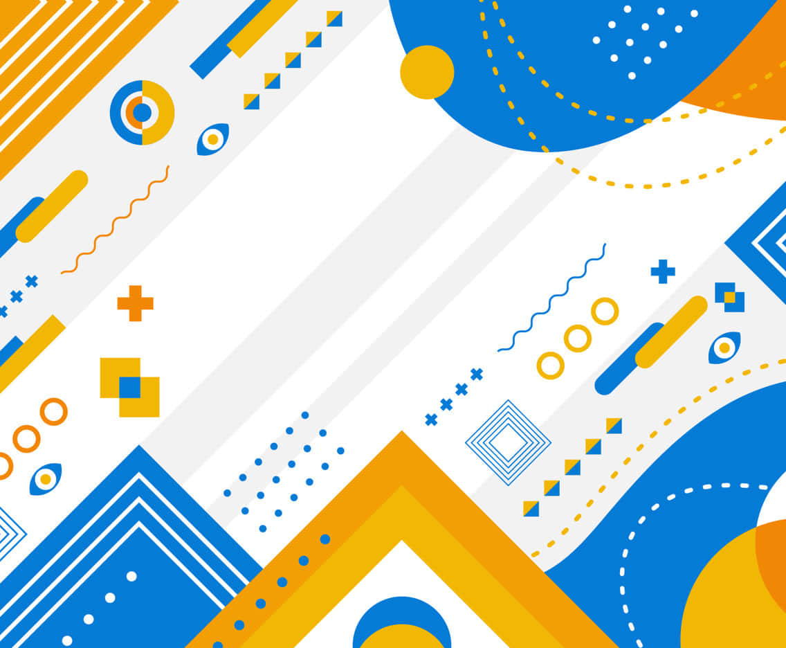Abstract Geometric Background With Blue And Yellow Shapes