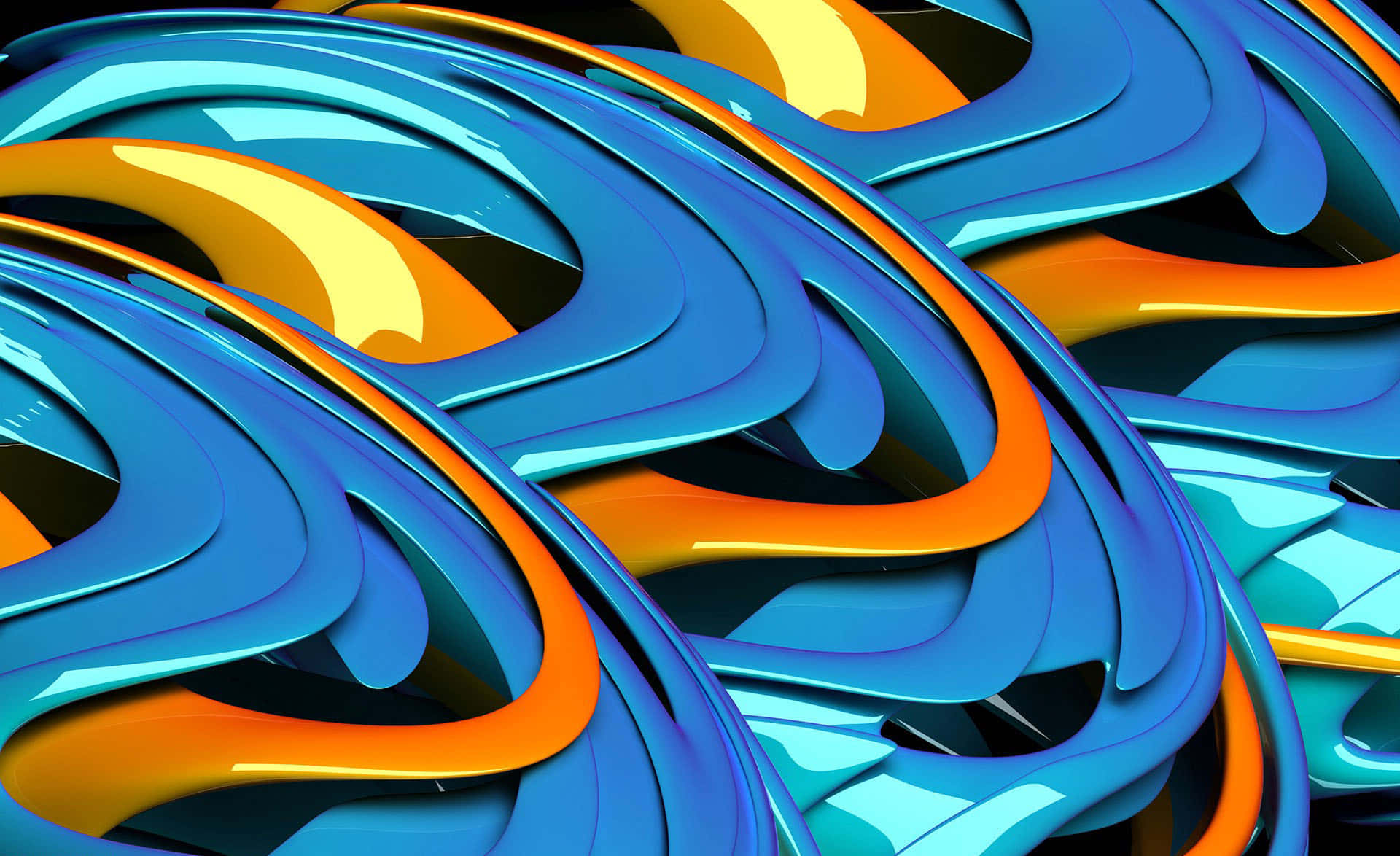 A vibrant visual of blue and orange