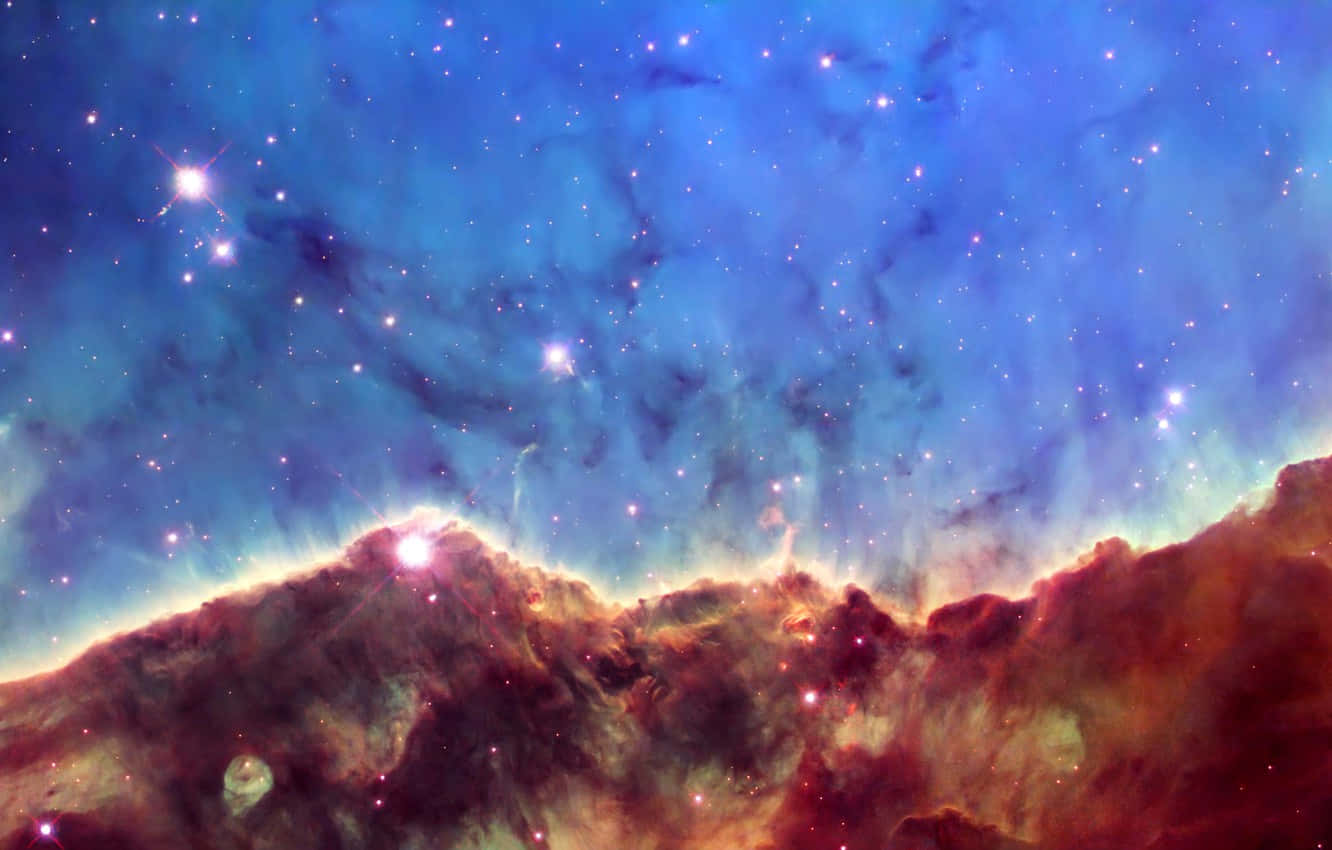 Blå og oranger Nebula Astronomi Billedtapet Wallpaper