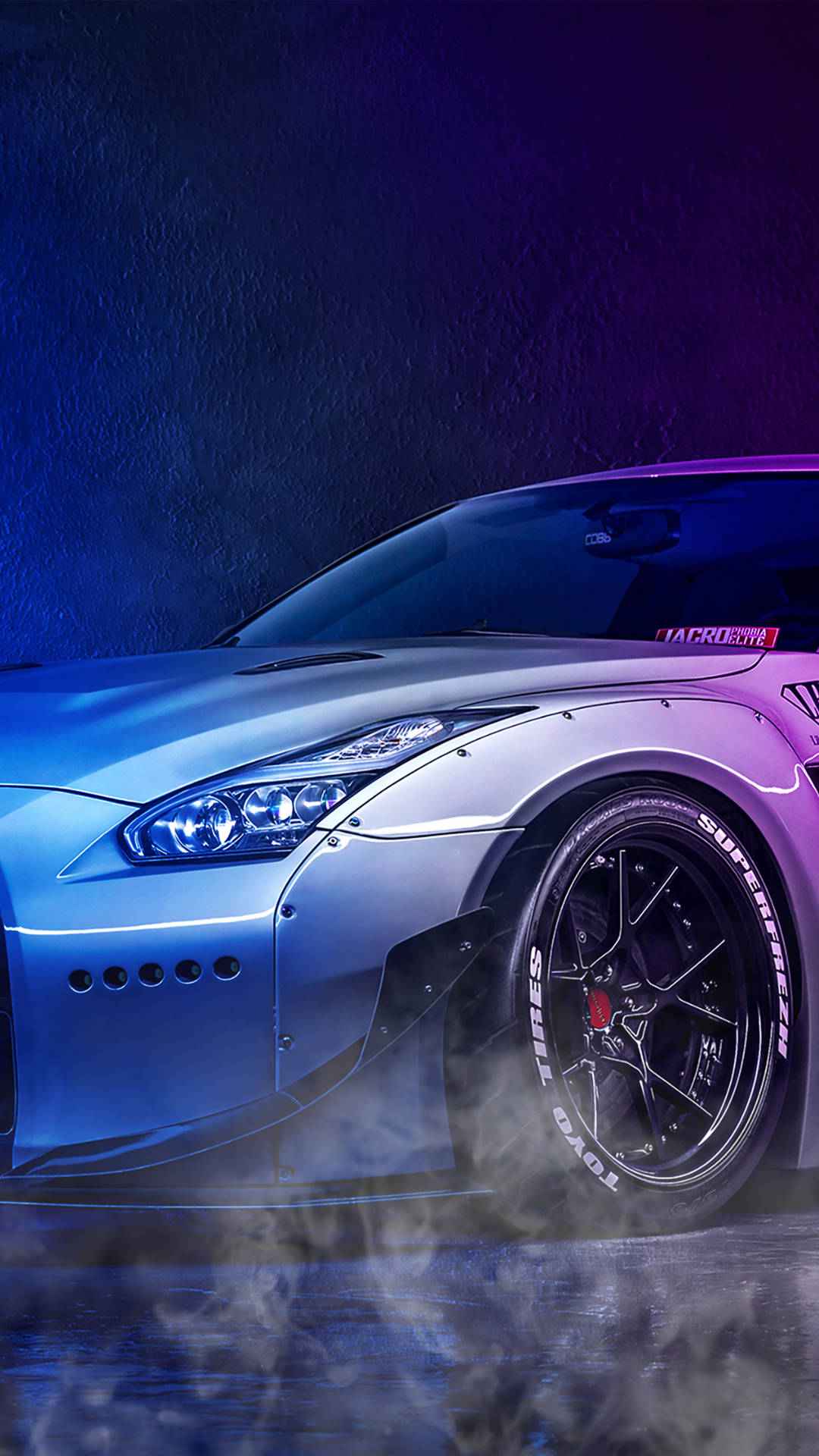 Blue And Pink 4K Car iPhone Wallpaper