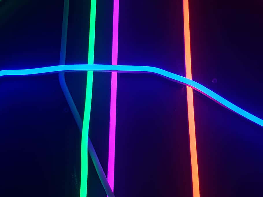 Faixasde Luz Neon Em Diferentes Cores Papel de Parede