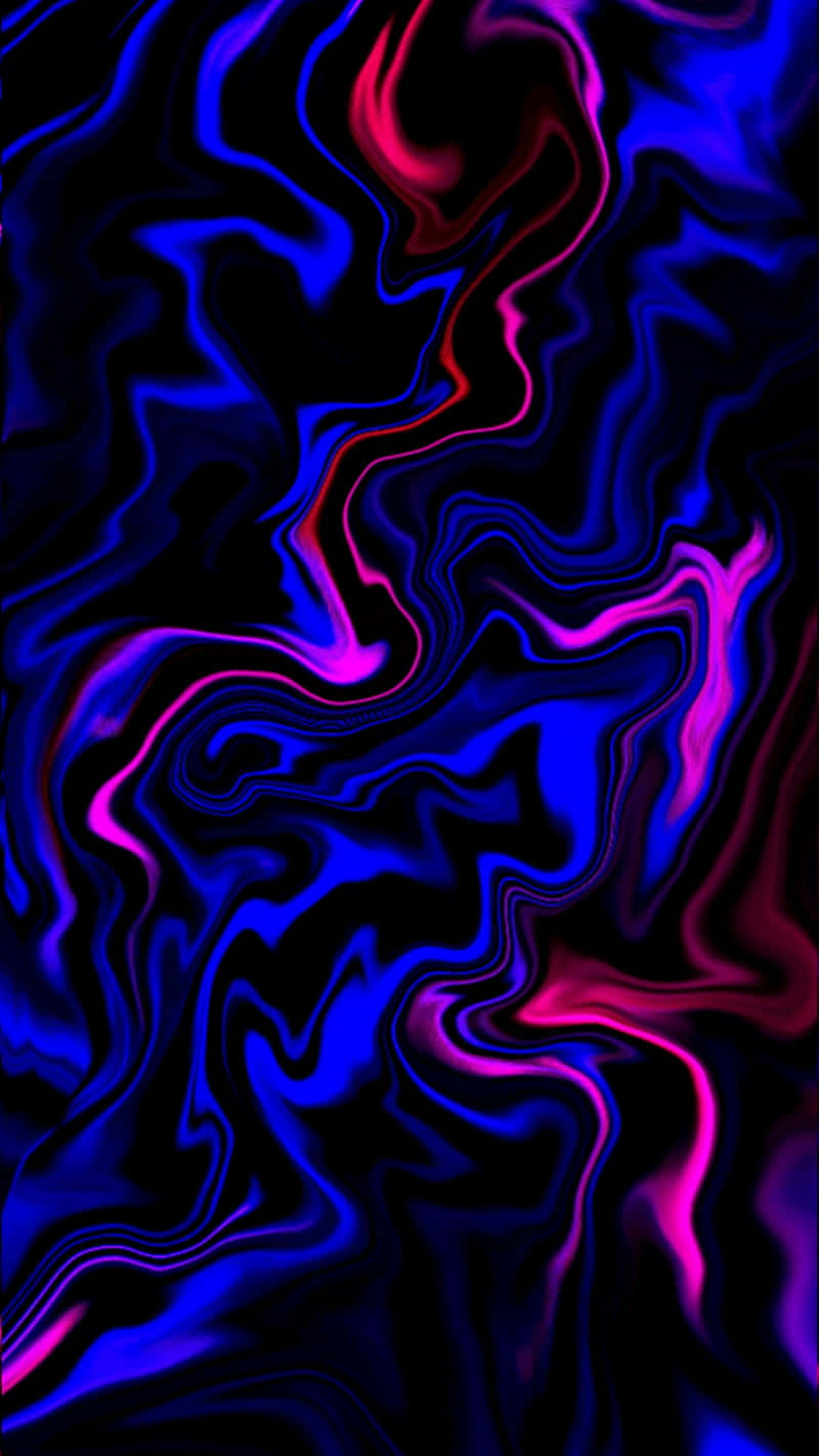Silhouetteal Neon In Un'estetica Mistica Rosa E Blu. Sfondo