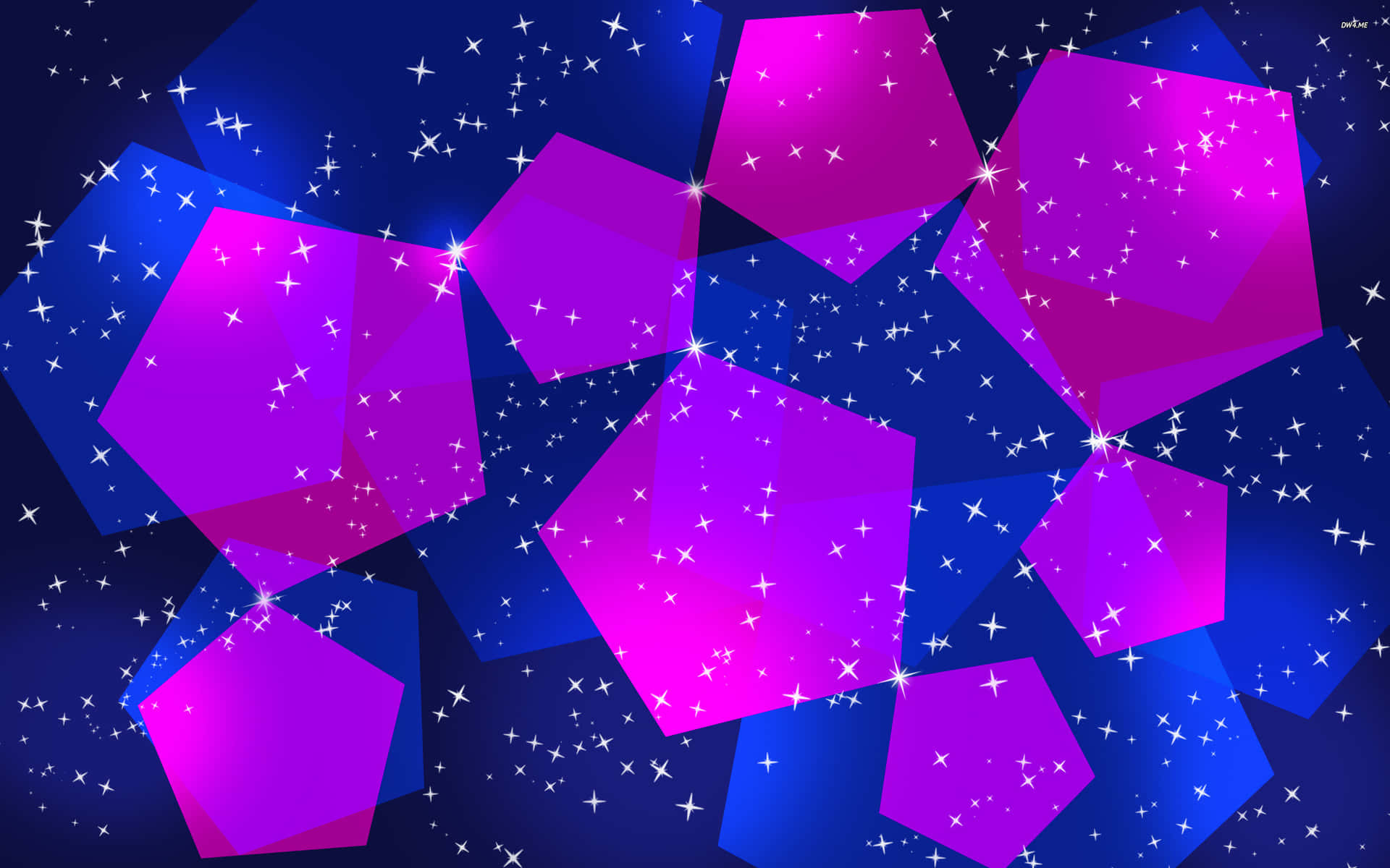 Blue And Pink Pentagon Bokeh Background
