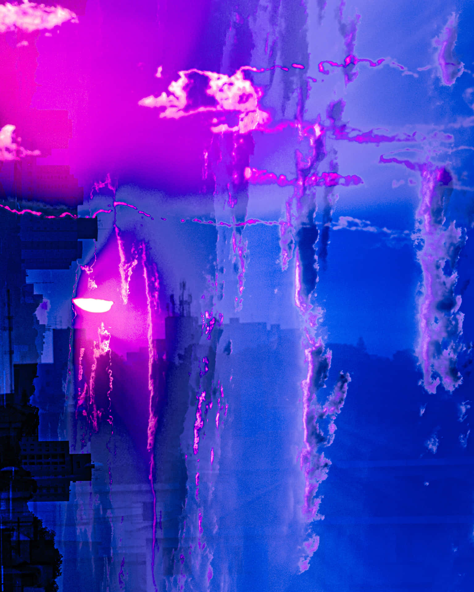 Blauerund Rosa Hintergrund Der Stadtsilhouette