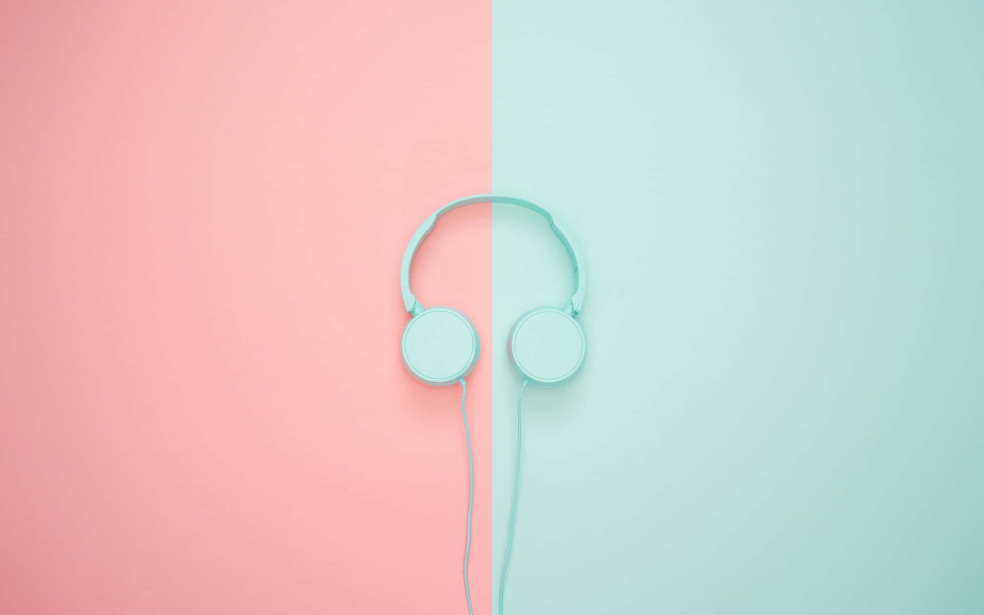 Blue And Pink Headphones Background