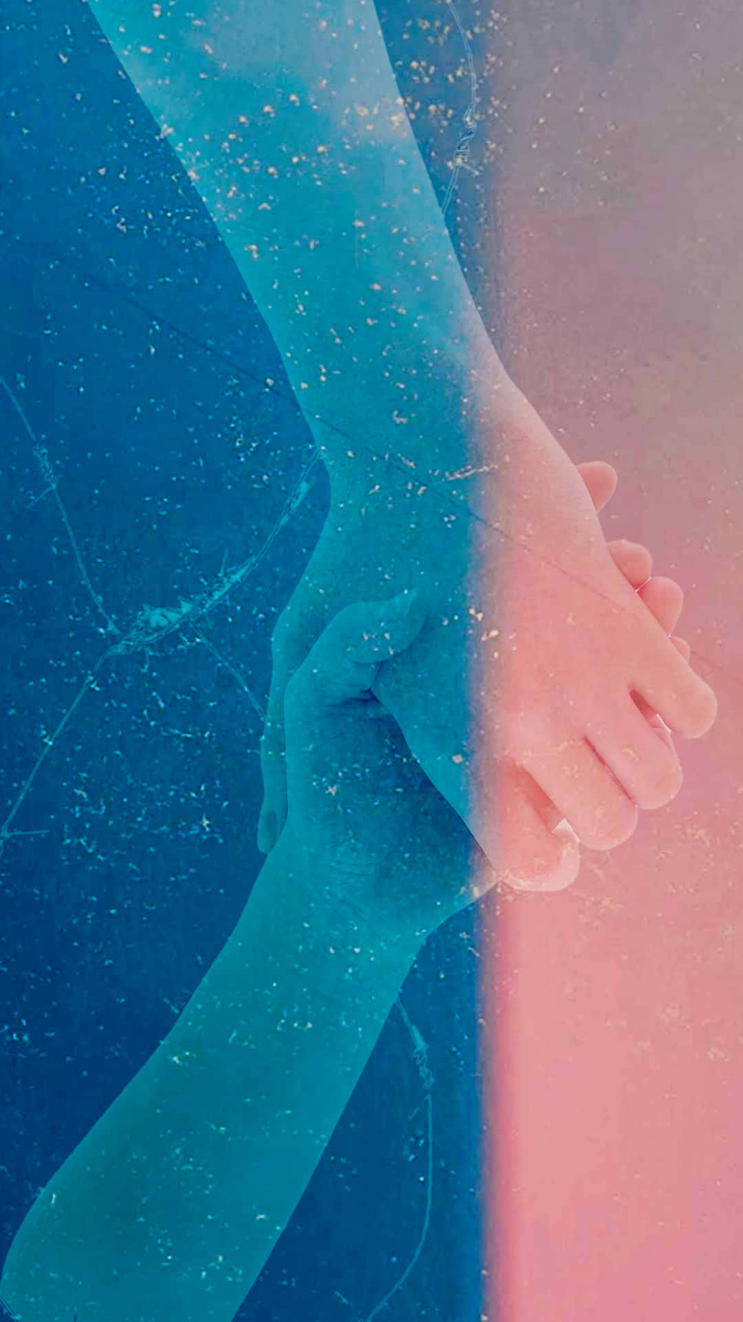 Blue And Pink Textured Handshake Wallpaper