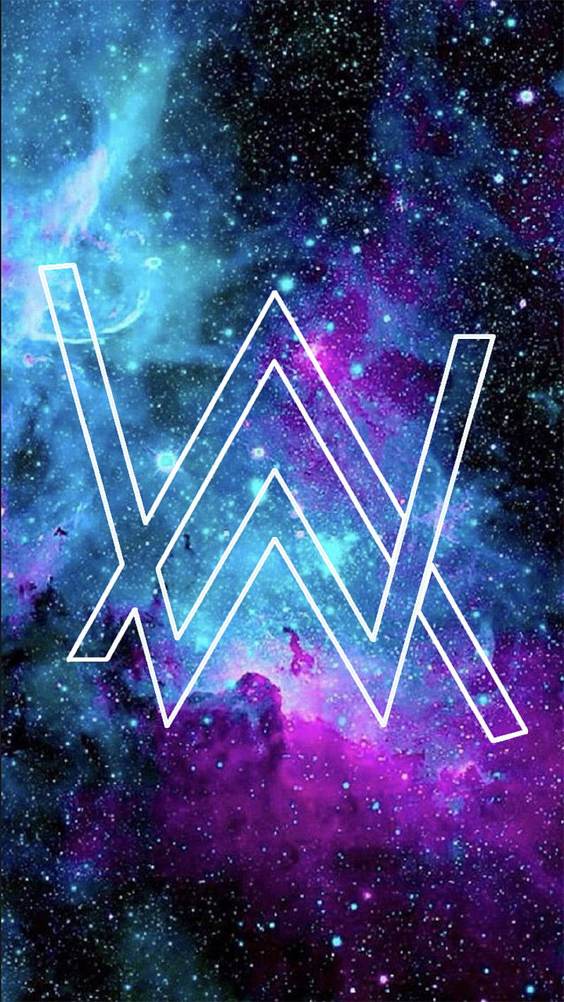 Blue And Purple Galactic Alan Walker Logo Wallpaper
