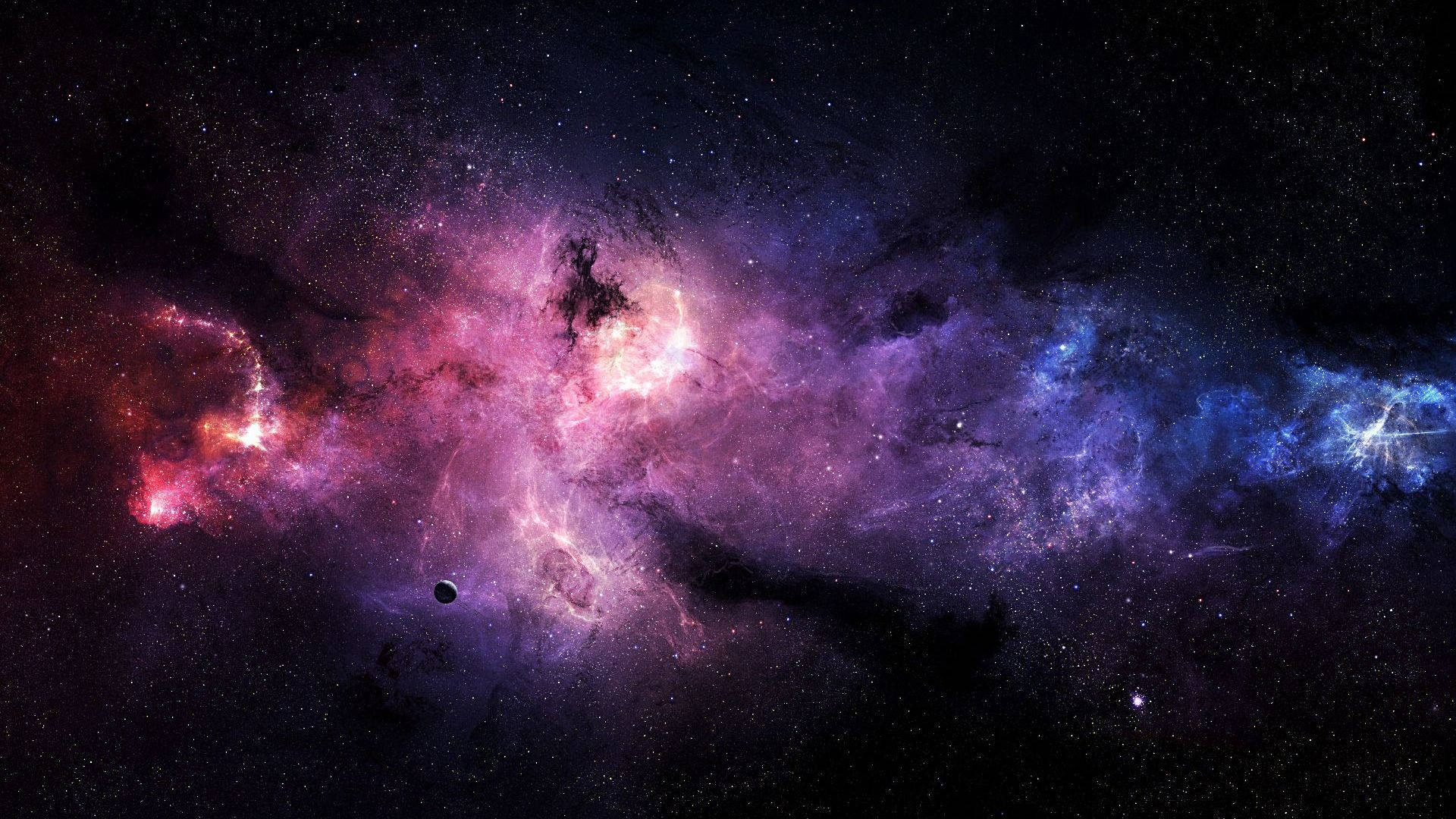 Blue And Purple Galaxy In Space Wallpaper