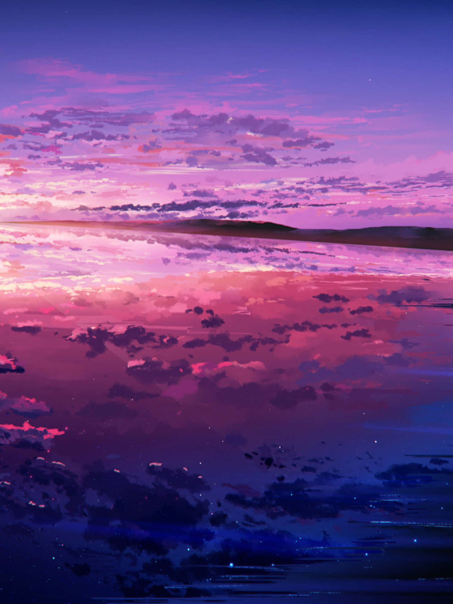 Take in the breathtaking blues and purples of the setting sun Wallpaper