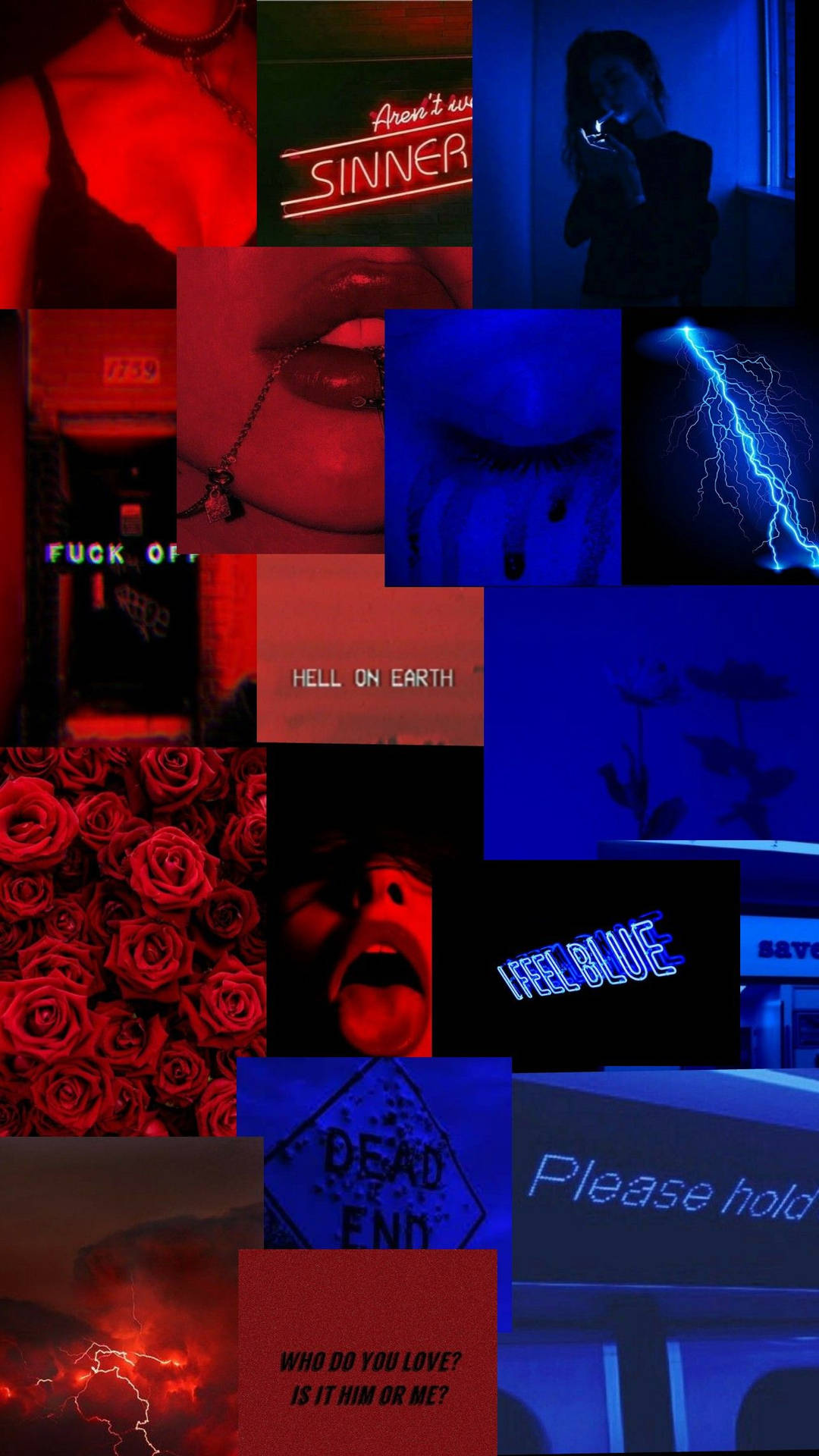 Blue And Red Aesthetic Iphone Wallpaper