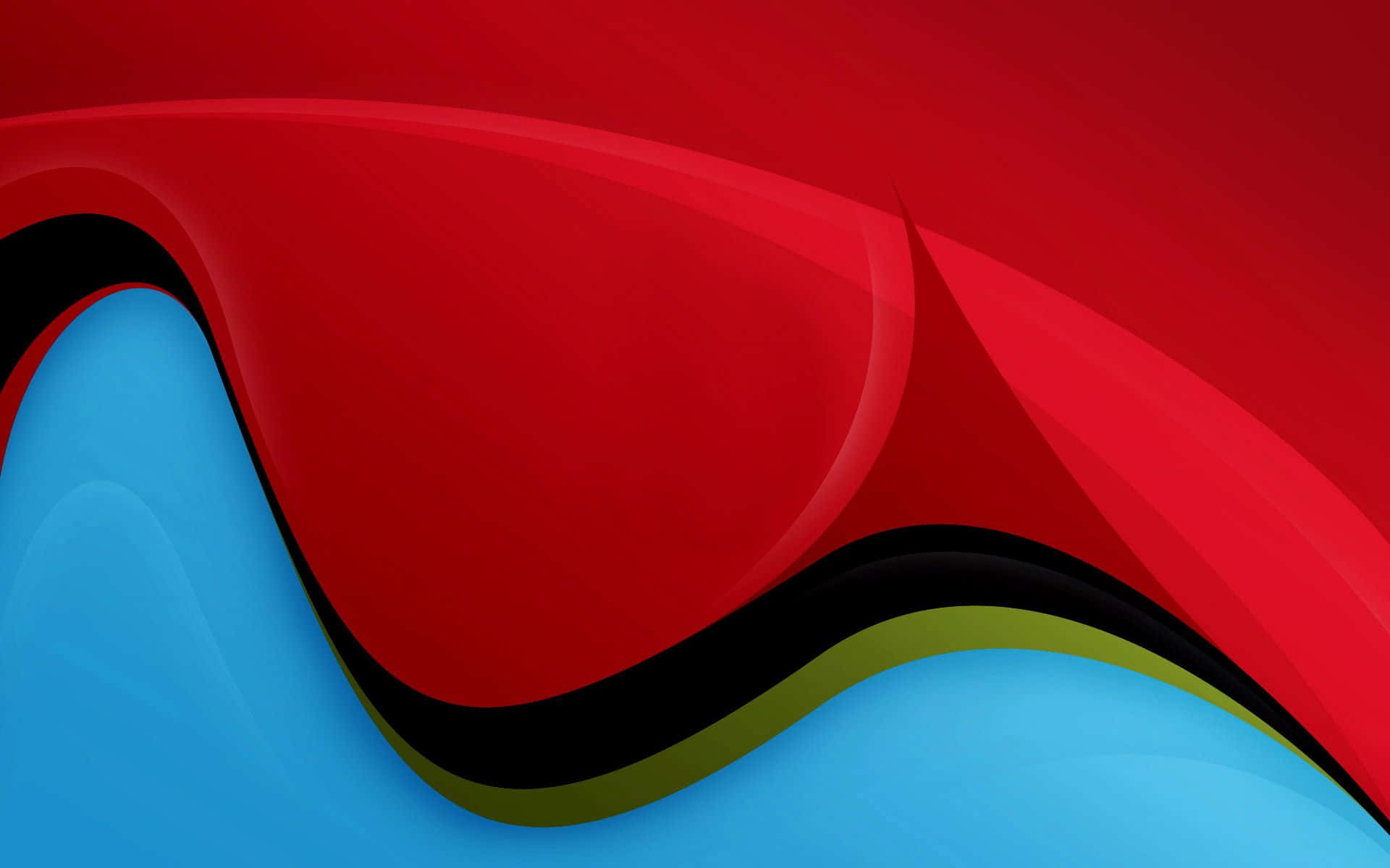 Black Green Blue And Red Waves Background