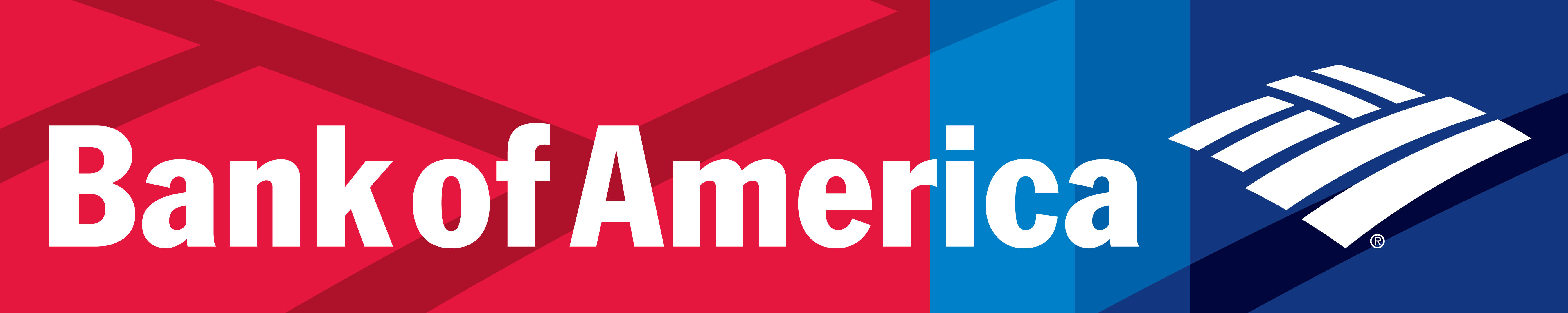 Blue And Red Bank Of America Logo Background