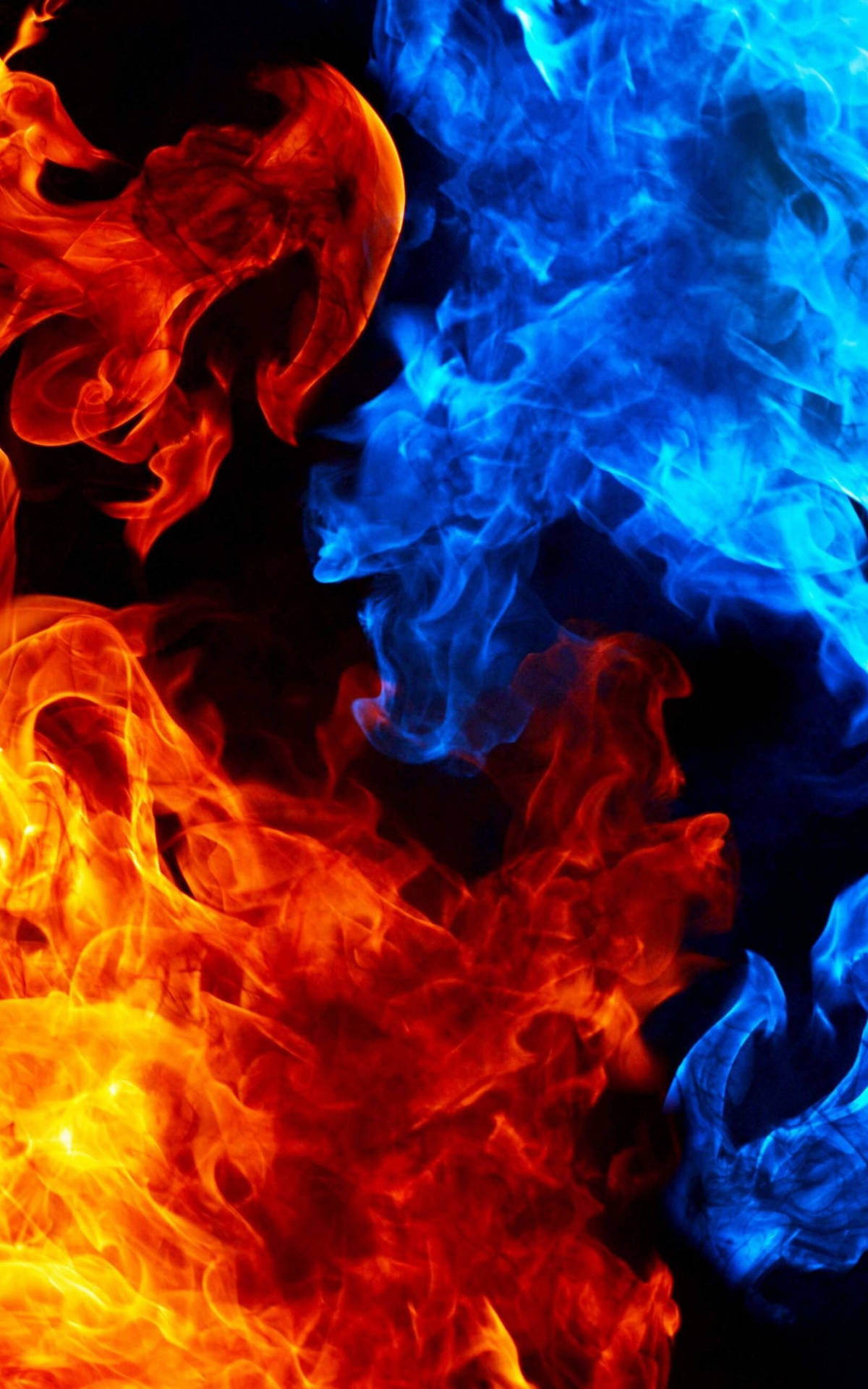 Blue And Red Fire Wallpaper