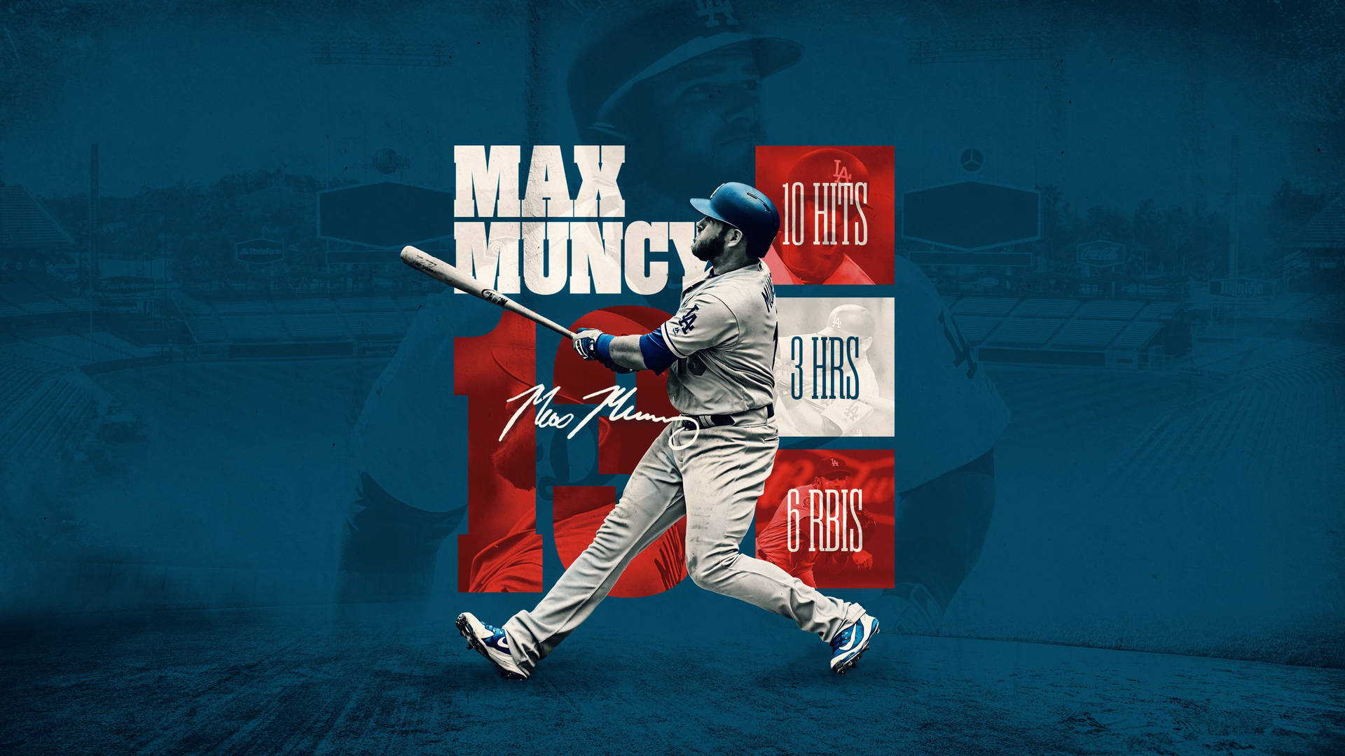 Blue And Red Max Muncy Wallpaper
