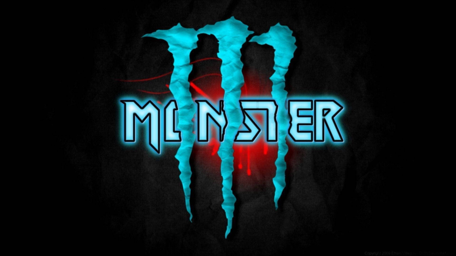 Download Blue And Red Monster Energy Logo Wallpaper 