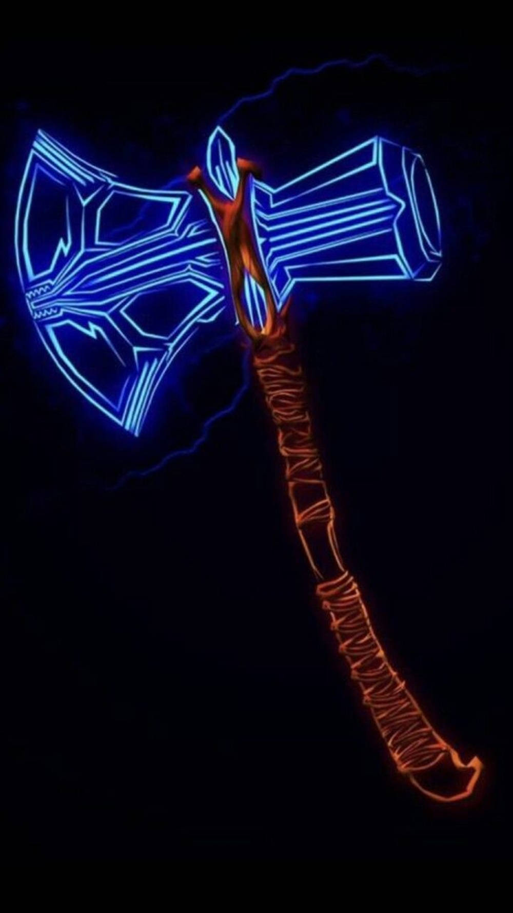Blue And Red Thor Stormbreaker Outline Background