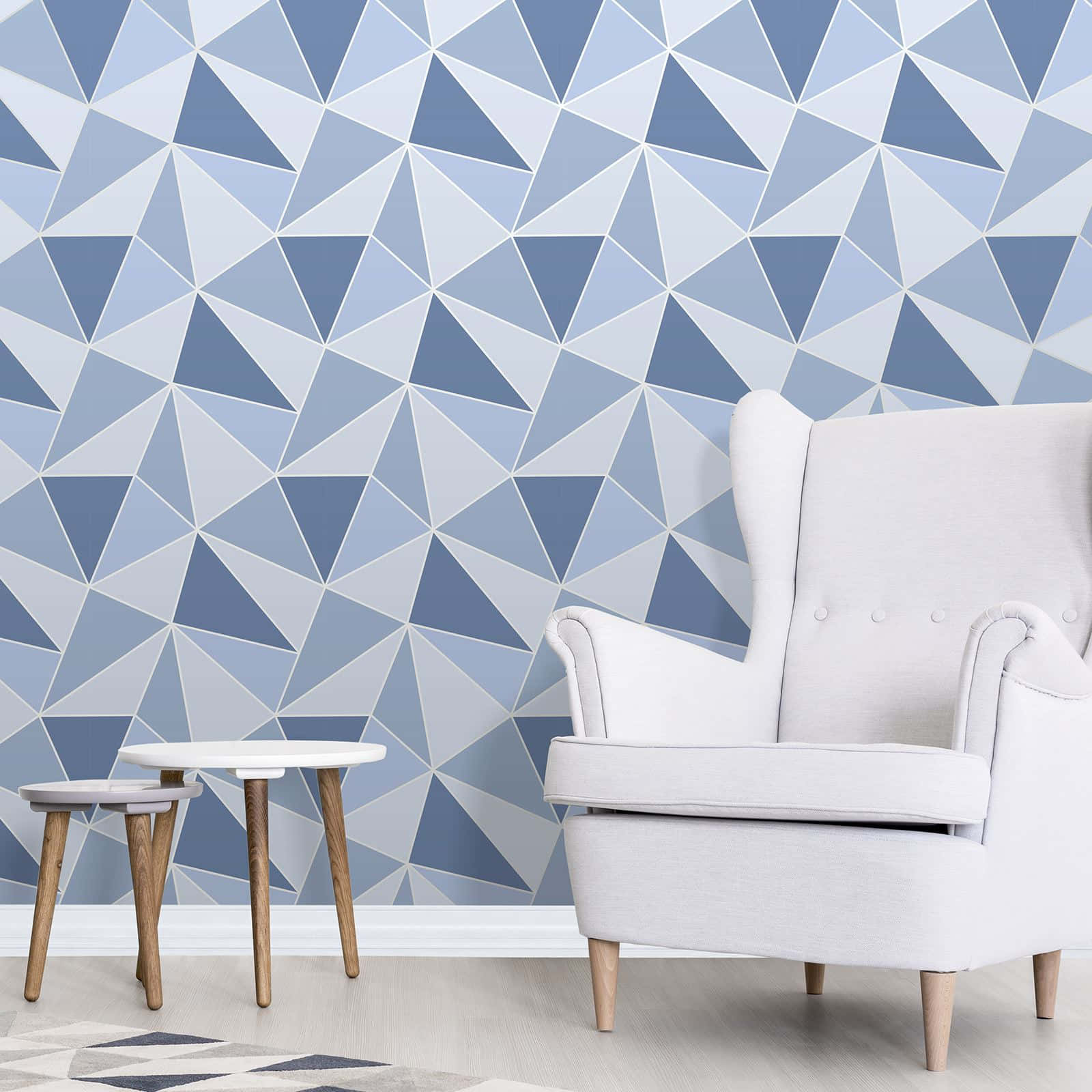 Blue And Silver Interior Wallpaper