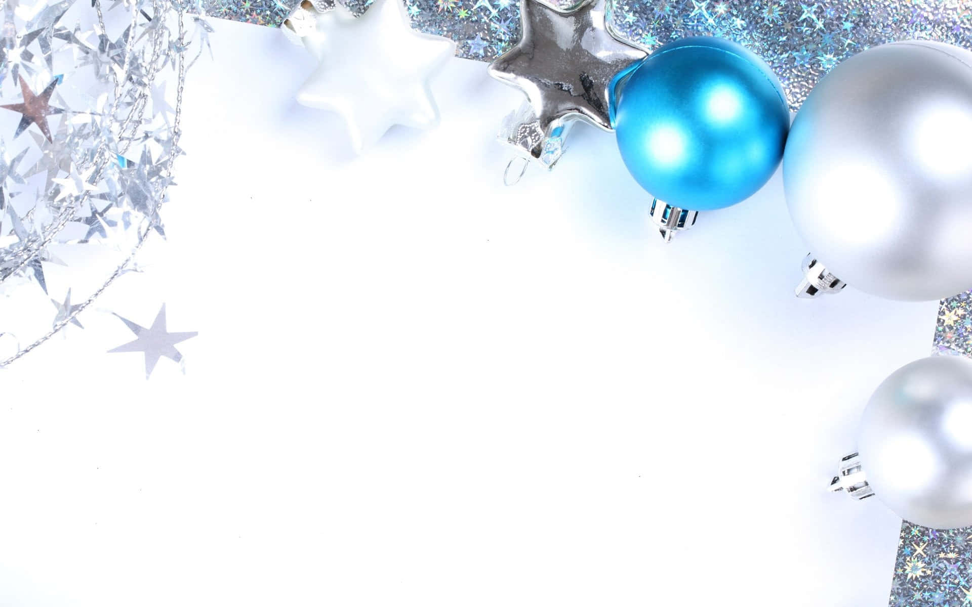 Blue And Silver Ornaments Wallpaper